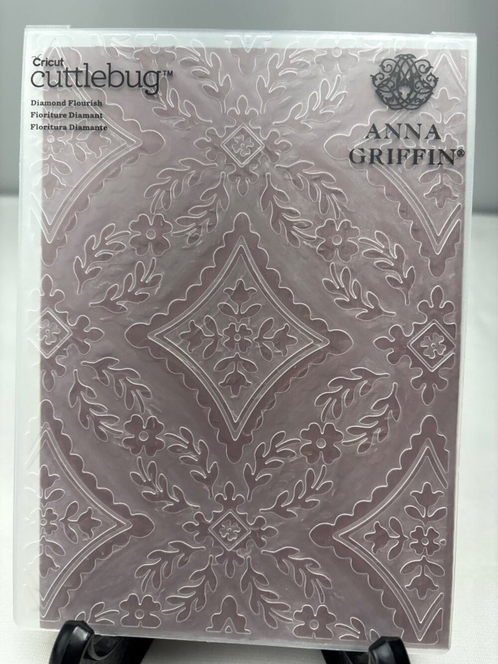 Cricut Cuttlebug Embossing Folder Anna Griffin Diamond Flourish 5"x7" Floral